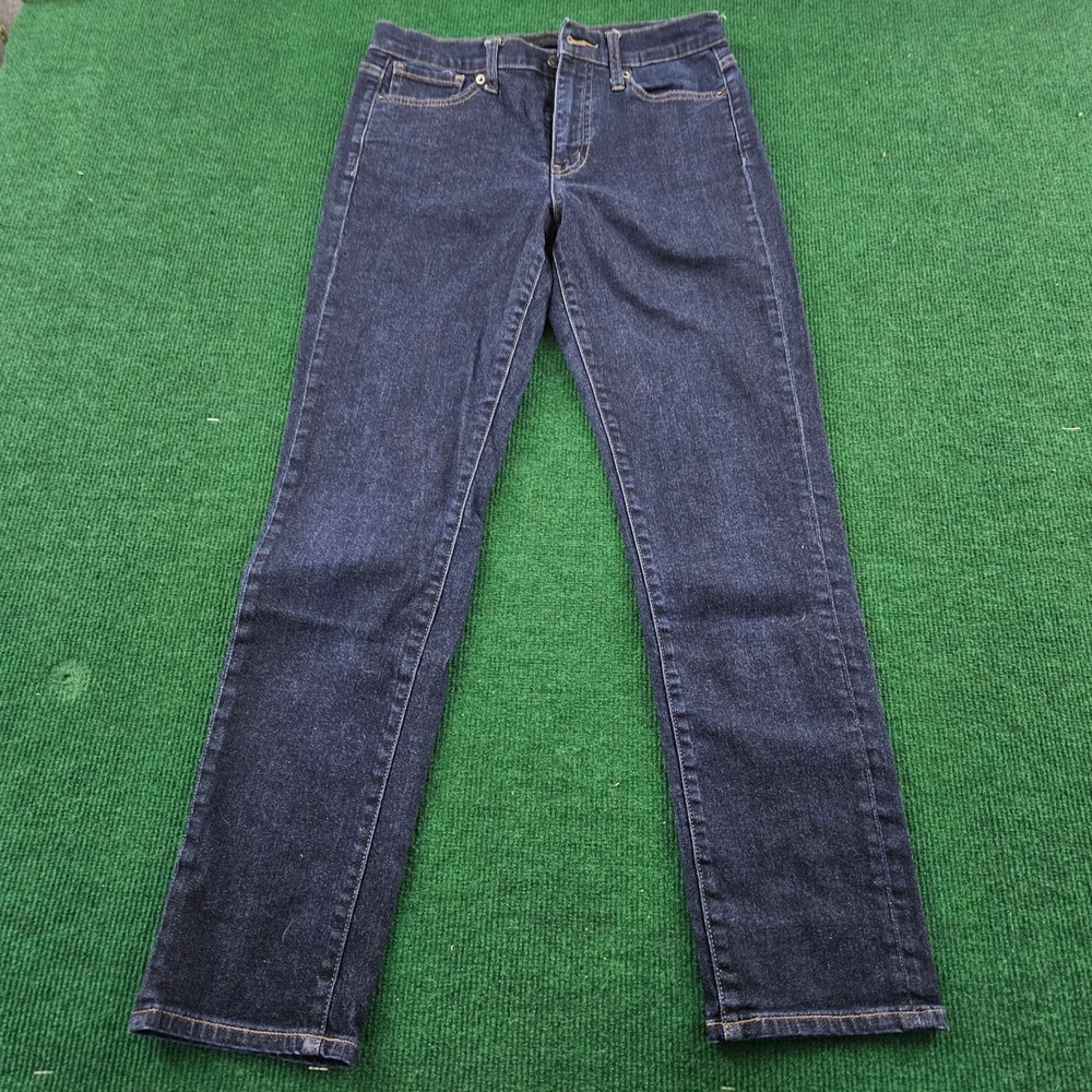 Uniqlo Jeans Womens 25 High Rise Skinny Straight Kaihara Denim Dark Indigo Blue